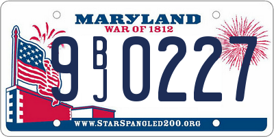 MD license plate 9BJ0227