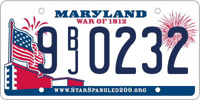 MD license plate 9BJ0232