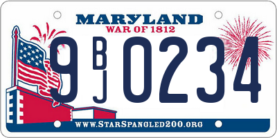 MD license plate 9BJ0234