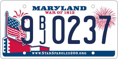 MD license plate 9BJ0237