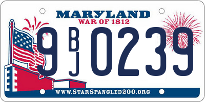 MD license plate 9BJ0239