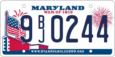 MD license plate 9BJ0244