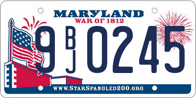 MD license plate 9BJ0245