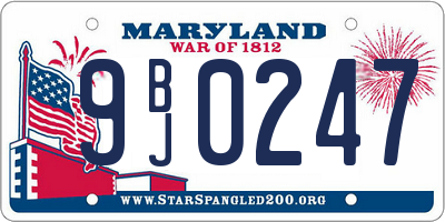 MD license plate 9BJ0247