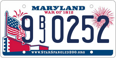 MD license plate 9BJ0252