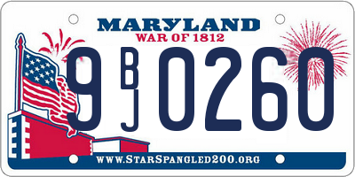 MD license plate 9BJ0260