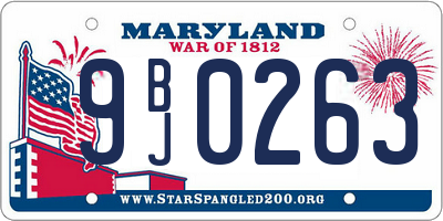 MD license plate 9BJ0263
