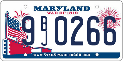 MD license plate 9BJ0266