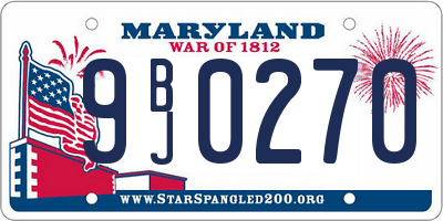 MD license plate 9BJ0270