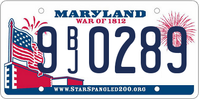 MD license plate 9BJ0289