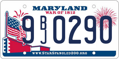 MD license plate 9BJ0290