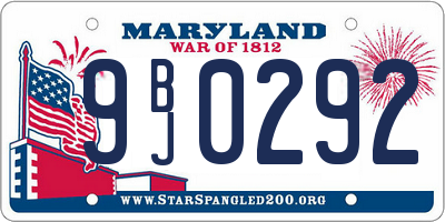 MD license plate 9BJ0292
