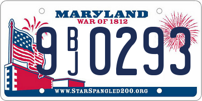 MD license plate 9BJ0293