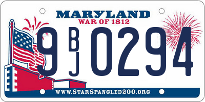 MD license plate 9BJ0294