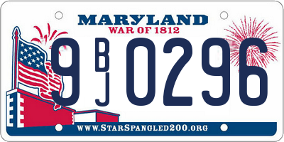 MD license plate 9BJ0296