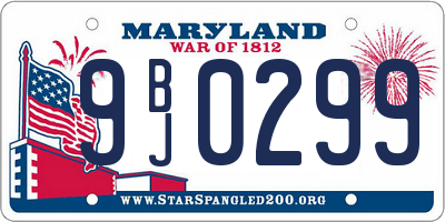 MD license plate 9BJ0299