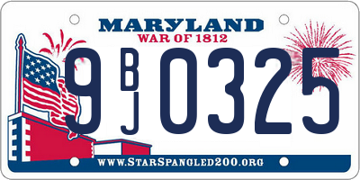 MD license plate 9BJ0325