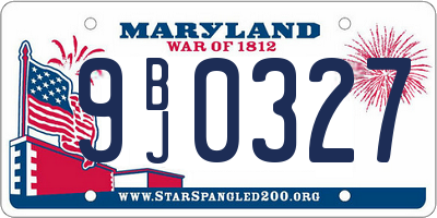 MD license plate 9BJ0327
