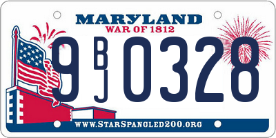 MD license plate 9BJ0328