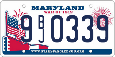 MD license plate 9BJ0339