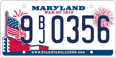 MD license plate 9BJ0356
