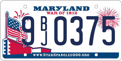 MD license plate 9BJ0375