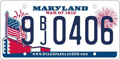 MD license plate 9BJ0406