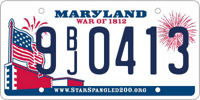 MD license plate 9BJ0413