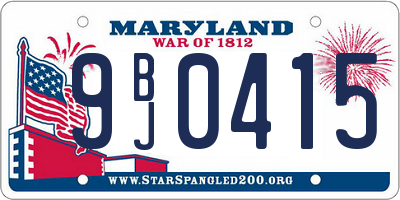 MD license plate 9BJ0415