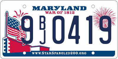 MD license plate 9BJ0419