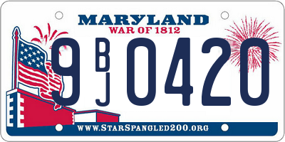 MD license plate 9BJ0420