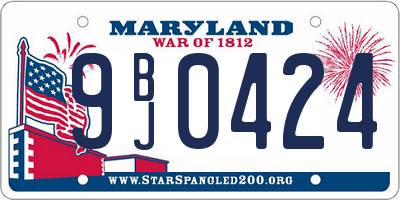 MD license plate 9BJ0424