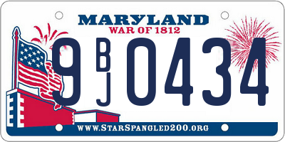 MD license plate 9BJ0434