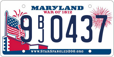 MD license plate 9BJ0437