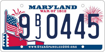 MD license plate 9BJ0445