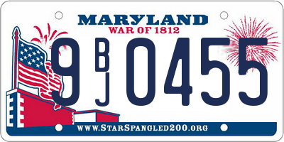 MD license plate 9BJ0455
