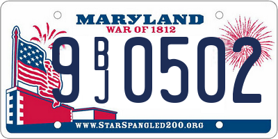 MD license plate 9BJ0502