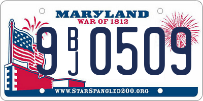 MD license plate 9BJ0509