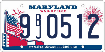 MD license plate 9BJ0512