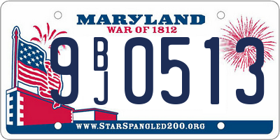 MD license plate 9BJ0513