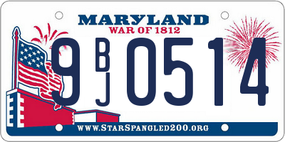 MD license plate 9BJ0514