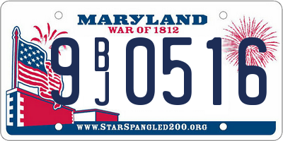 MD license plate 9BJ0516