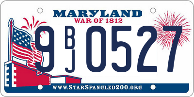 MD license plate 9BJ0527