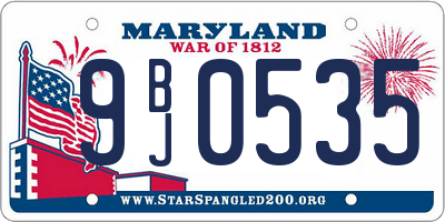 MD license plate 9BJ0535