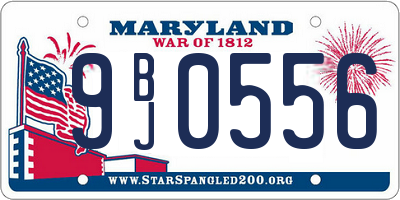 MD license plate 9BJ0556