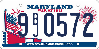 MD license plate 9BJ0572