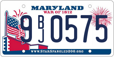 MD license plate 9BJ0575