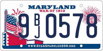 MD license plate 9BJ0578
