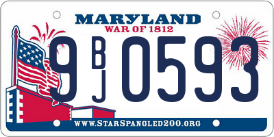 MD license plate 9BJ0593