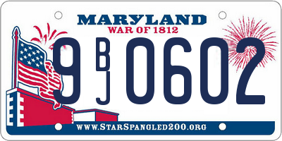 MD license plate 9BJ0602